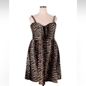 Leopard Vixen Swing Dress with Pockets